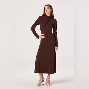 ASTR the Label Chocolate Long Sleeve Midi Dress